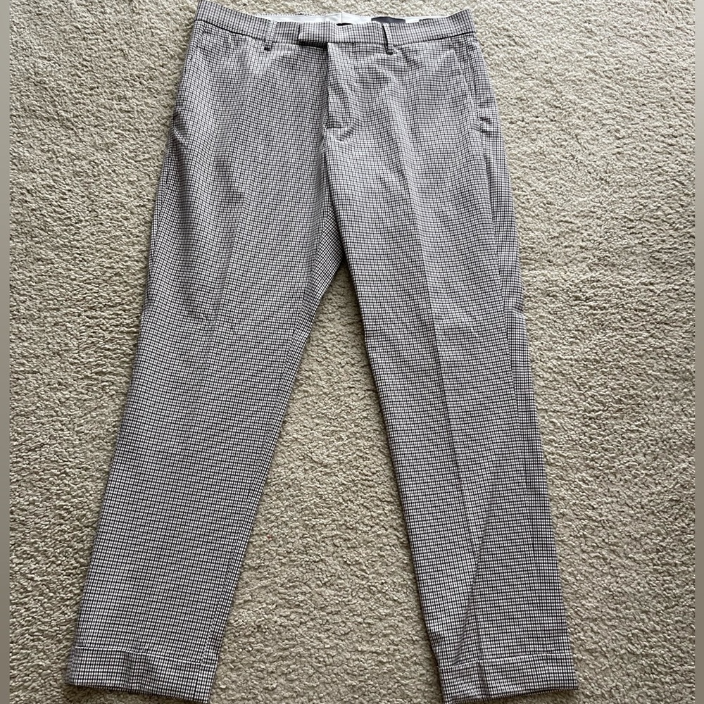 H&M Slim Fit Plaid Dress Pants Waist- 33